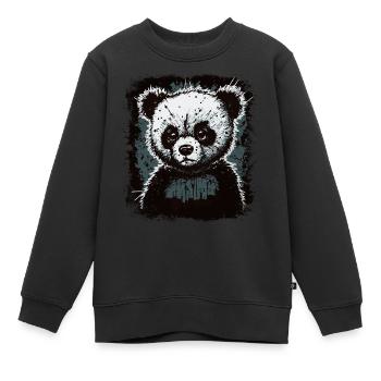 Trauriger Panda - Kinder Premium Organic Sweatshirt - Schwarz - Vorne - AI Model Kid Female (0cm)