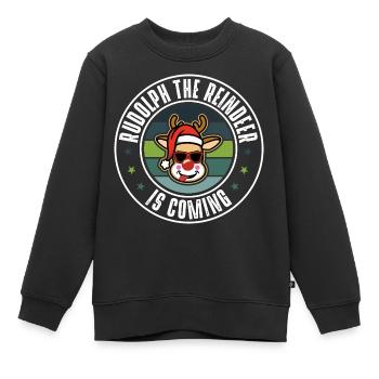 Rudolph - Sweat Premium enfant bio - noir - Devant - AI Model Kid Female (0cm)