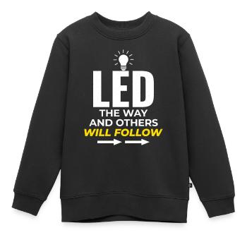 Elektriker: LED der Weg, andere inspirieren - Kinder Premium Organic Sweatshirt - Schwarz - Vorne - AI Model Kid Female (0cm)