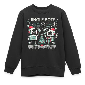 Jingle Bots - Weihnachtsroboter mit Binärcode - Kinder Premium Organic Sweatshirt - Schwarz - Vorne - AI Model Kid Female (0cm)