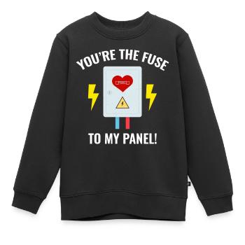 Elektriker Valentine: Du bist die Sicherung für mein Panel - Kinder Premium Organic Sweatshirt - Schwarz - Vorne - AI Model Kid Female (0cm)