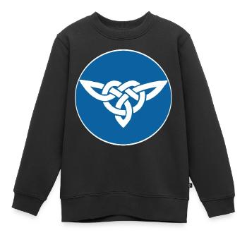Oiseau celte bleu - Sweat Premium enfant bio - noir - Devant - AI Model Kid Female (0cm)