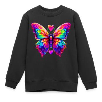 Papillon Haut en Couleurs - Sweat Premium enfant bio - noir - Devant - AI Model Kid Female (0cm)