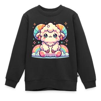 Coloré Mignon Bélier Dessin Animé Illustration - Sweat Premium enfant bio - noir - Devant - AI Model Kid Female (0cm)