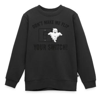 Électricien Halloween Switch Humour Voltage Spooky - Sweat Premium enfant bio - noir - Devant - AI Model Kid Female (0cm)