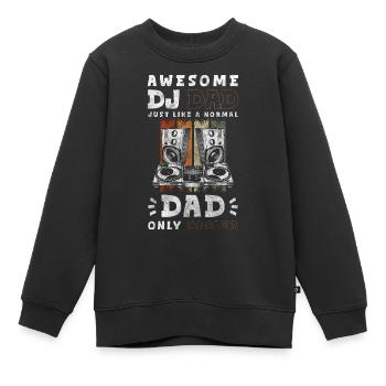 Discjockey Schallplatte Tanzen Lied - Kinder Premium Organic Sweatshirt - Schwarz - Vorne - AI Model Kid Female (0cm)