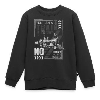 Model Railway Lover Toy Rails - Kids Premium Organic Sweatshirt - black - Front - AI Model Kid Female (0cm)