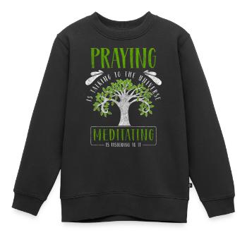 Meditation Achtsamkeit Taoismus - Kinder Premium Organic Sweatshirt - Schwarz - Vorne - AI Model Kid Female (0cm)