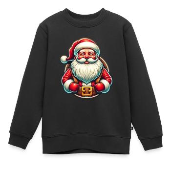 Noël Père Noël Père Noël Cadeau Noël - Sweat Premium enfant bio - noir - Devant - AI Model Kid Female (0cm)