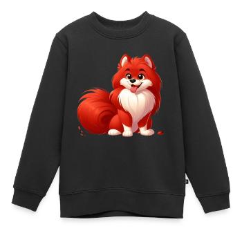 spitz 2 - Sweat Premium enfant bio - noir - Devant - AI Model Kid Female (0cm)