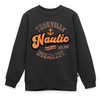 Trouville Nautic versorgt die Normandie - Kinder Premium Organic Sweatshirt - Schwarz - Vorne - AI Model Kid Female (0cm)