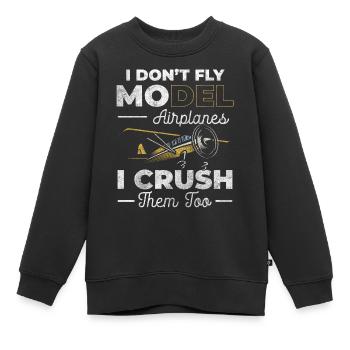 Maquettiste d’avion, Aviateur, Pilote d’essai - Sweat Premium enfant bio - noir - Devant - AI Model Kid Female (0cm)