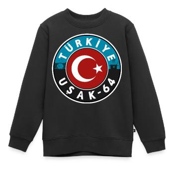 Türkiye Usak 64 Design - Kinder Premium Organic Sweatshirt - Schwarz - Vorne - AI Model Kid Female (0cm)