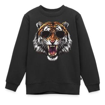 Roaring Tiger Sunglasses - Kids Premium Organic Sweatshirt - black - Front - AI Model Kid Female (0cm)