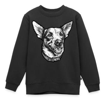 Hund Gassi Vierbeiner - Kinder Premium Organic Sweatshirt - Schwarz - Vorne - AI Model Kid Female (0cm)