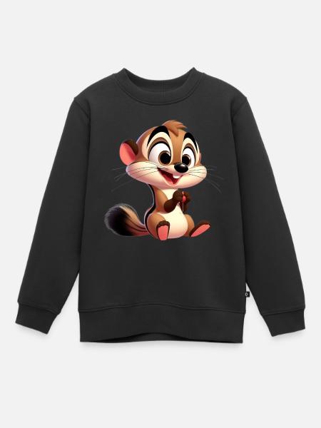 belette - Sweat Premium enfant bio - noir