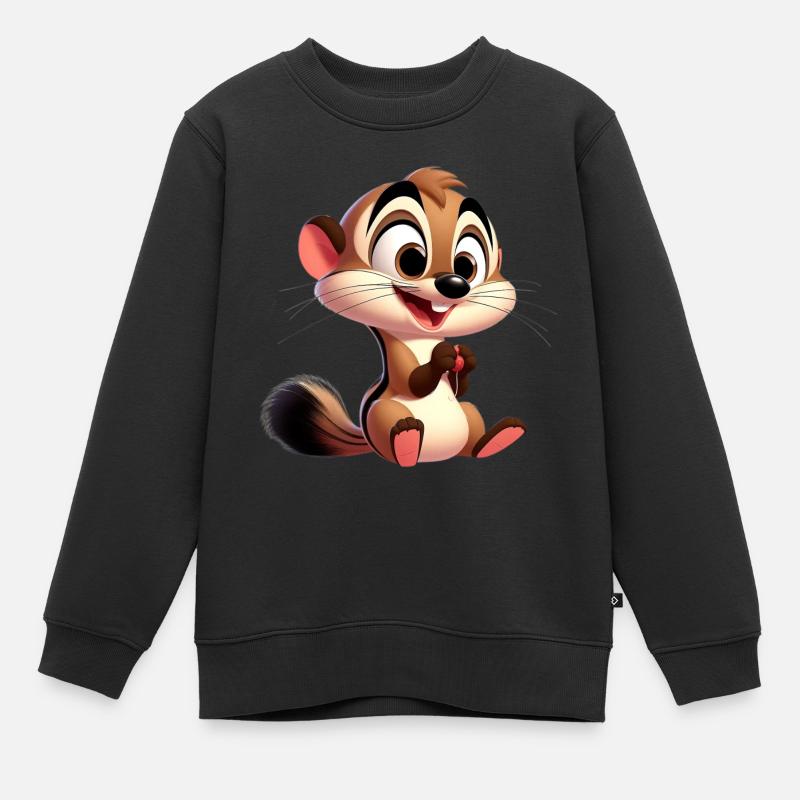 belette - Sweat Premium enfant bio - noir