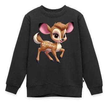 Cute Little Fawn 2 - Kids Premium Organic Sweatshirt - black - Front - AI Model Kid Female (0cm)
