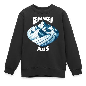 Gedanken Aus Skipiste lustiger Ski Spruch - Kinder Premium Organic Sweatshirt - Schwarz - Vorne - AI Model Kid Female (0cm)