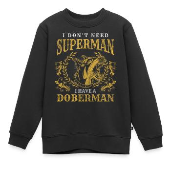 Chien de combat Danger Garde Propriétaire de chien - Sweat Premium enfant bio - noir - Devant - AI Model Kid Female (0cm)