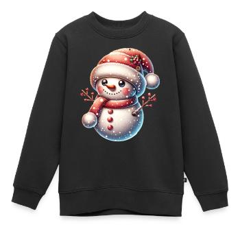 Merveilleux bonhomme de neige boules de neige lumière Noël - Sweat Premium enfant bio - noir - Devant - AI Model Kid Female (0cm)