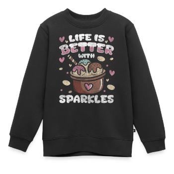 Eis Sommer Sonne Geschmack - Kinder Premium Organic Sweatshirt - Schwarz - Vorne - AI Model Kid Female (0cm)