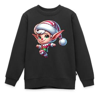 Elfe - Sweat Premium enfant bio - noir - Devant - AI Model Kid Female (0cm)
