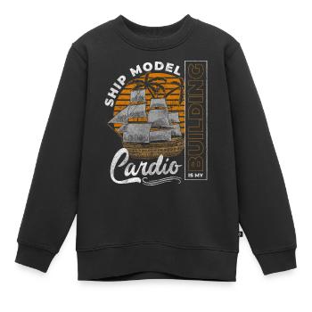 Modellschiff Kapitän Boote Schifffahrt - Kinder Premium Organic Sweatshirt - Schwarz - Vorne - AI Model Kid Female (0cm)
