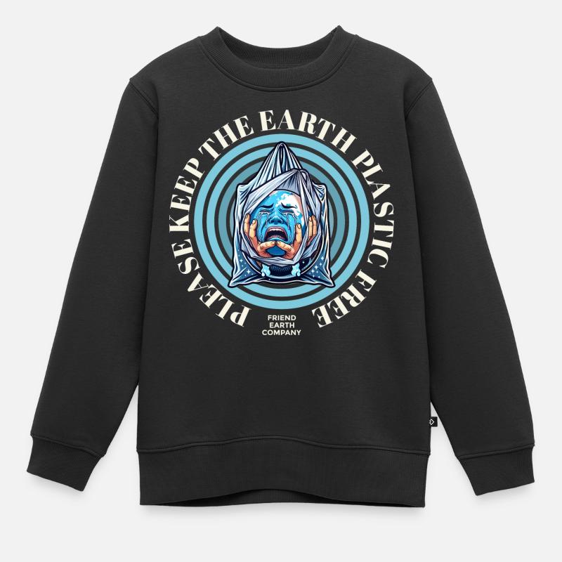 Plastic-free soil - Kids Premium Organic Sweatshirt - black