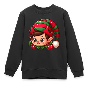 lutin 2 - Sweat Premium enfant bio - noir - Devant - AI Model Kid Female (0cm)