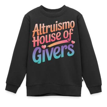 Altruisme Don désintéressé Donner d’école - Sweat Premium enfant bio - noir - Devant - AI Model Kid Female (0cm)