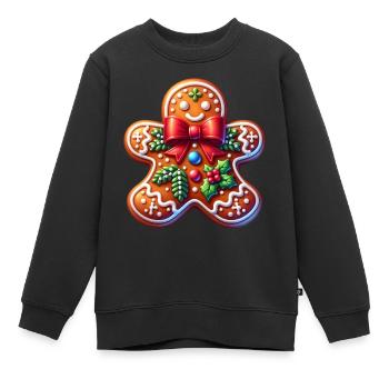 Lebkuchen Weihnachtsgeschenk - Kinder Premium Organic Sweatshirt - Schwarz - Vorne - AI Model Kid Female (0cm)