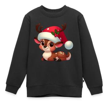 Rudolf 5 - Kinder Premium Organic Sweatshirt - Schwarz - Vorne - AI Model Kid Female (0cm)