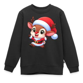 Rudolf 1 - Kinder Premium Organic Sweatshirt - Schwarz - Vorne - AI Model Kid Female (0cm)