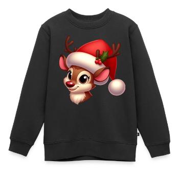 Rudolf 9 - Kinder Premium Organic Sweatshirt - Schwarz - Vorne - AI Model Kid Female (0cm)