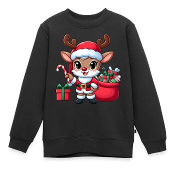 Rudolf 3 - Kinder Premium Organic Sweatshirt - Schwarz - Vorne - AI Model Kid Female (0cm)