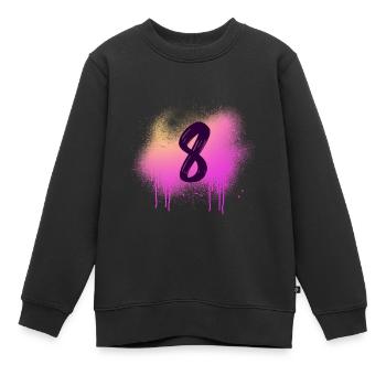 I'm 8 – Radiant Birthday Design - Kids Premium Organic Sweatshirt - black - Front - AI Model Kid Female (0cm)