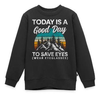 Brille Schmuck Lifestyle Optometrie - Kinder Premium Organic Sweatshirt - Schwarz - Vorne - AI Model Kid Female (0cm)