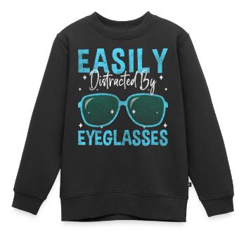 Sehhilfe Augenarzt Optometrie - Kinder Premium Organic Sweatshirt - Schwarz - Vorne - AI Model Kid Female (0cm)