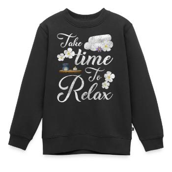 Relaxation Relax Recreation Excursion - Kids Premium Organic Sweatshirt - black - Front - AI Model Kid Female (0cm)