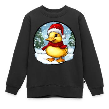 Noël des canetons - Sweat Premium enfant bio - noir - Devant - AI Model Kid Female (0cm)