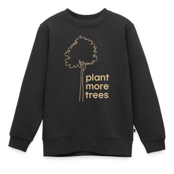 Pflanzt mehr Bäume - Naturschutz Spruch - Kinder Premium Organic Sweatshirt - Schwarz - Vorne - AI Model Kid Female (0cm)