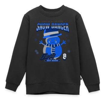 Danseuse des neiges - BONHOMME DE NEIGE - Sweat Premium enfant bio - noir - Devant - AI Model Kid Female (0cm)