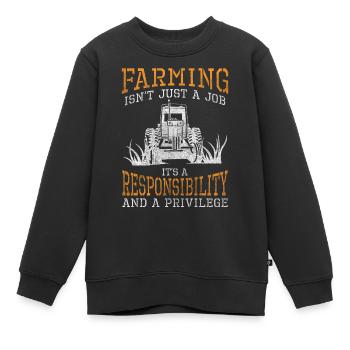 Bauer Bauernhof Mistgabel Berufung - Kinder Premium Organic Sweatshirt - Schwarz - Vorne - AI Model Kid Female (0cm)