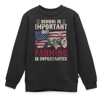 Agriculture Carrières Pitchfork Important - Sweat Premium enfant bio - noir - Devant - AI Model Kid Female (0cm)