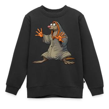 Yogi Mole - Kids Premium Organic Sweatshirt - black - Front - AI Model Kid Female (0cm)