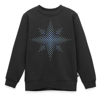 Étoile de l’Avent / Poinsettia (Points d’étoile / Bleu) - Sweat Premium enfant bio - noir - Devant - AI Model Kid Female (0cm)