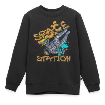 Bombe aérosol Street Art Street Accrocheur - Sweat Premium enfant bio - noir - Devant - AI Model Kid Female (0cm)