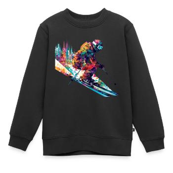 Alpin Ski Sport Spiel Champion Wettbewerb Zusammenfassung - Kinder Premium Organic Sweatshirt - Schwarz - Vorne - AI Model Kid Female (0cm)