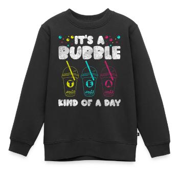 Boba Getränk Sirup To-Go Getränk - Kinder Premium Organic Sweatshirt - Schwarz - Vorne - AI Model Kid Female (0cm)